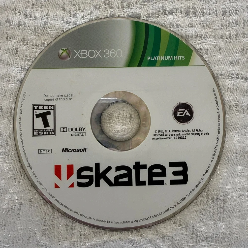Skate 3 Xbox 360‎ Platinum Hits Disc Only Untested EA
